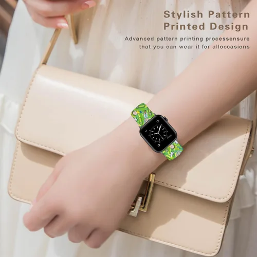 Miniatura 5 de Compatible con Apple Watch Band Rick and Morty de 1.929 in/1.811 in/1.772 in/1.732 in/1.654 in (Serie 3 2 1) Correa mágica de silicona suave