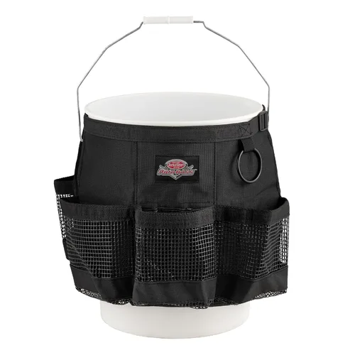 Miniatura 10 de Bucket Boss - Organizador para un cubo de 5 galones, con tela de secado rápido, bolsillos de malla exteriores para suministros de lavado de coche