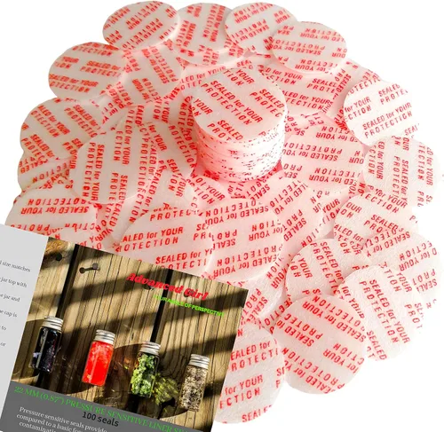 Sellos sensibles a la presión activados por par – 22 mm (0.87") – 100 unidades – Fabricado en Estados Unidos – para botellas y recipientes de vidrio
