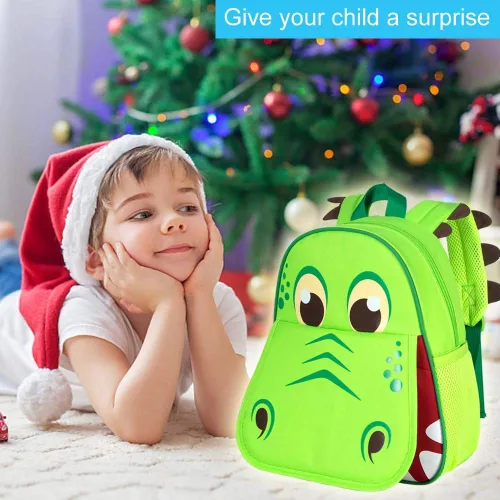 Miniatura 3 de gxtvo Mochila de dinosaurio para niños, mochila preescolar para niños pequeños, mochila escolar de animales de dibujos animados de 12 pulgadas