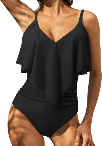 Tankini Swimsuits for Women Tummy Control Loose Fit Bathing Suits 1PC Wrapped Suimwear Bikini Tops for Women Sexy Tankini