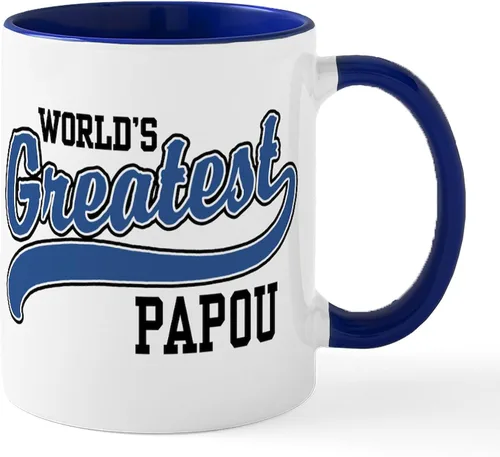 Miniatura 30 de CafePress Papou (Worlds Best) Taza de café de cerámica (11 oz (11.0 fl oz)