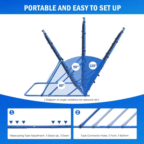 Miniatura 2 de Soccer Baseball Rebounder Net, Soccer Goal Net, Volleyball Softball Rebound Pitchback Net Quick-Switch Angle Training for Control, Passing Practice