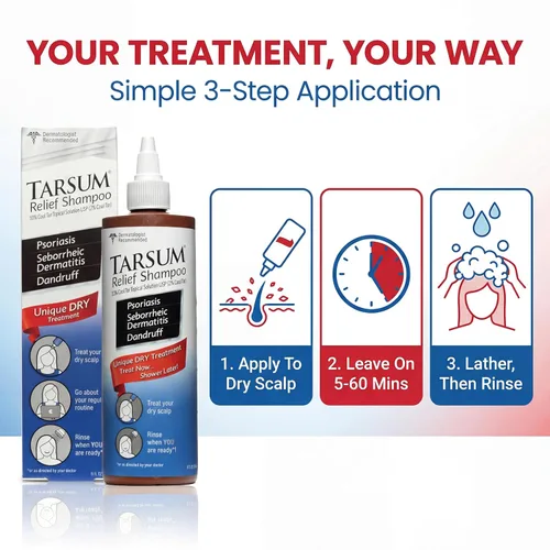 Miniatura 4 de Tarsum Champú para psoriasis extra fuerte, champú y acondicionador de alquitrán de carbón para psoriasis del cuero cabelludo, dermatitis seborreica