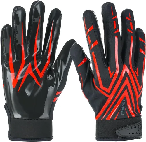 Miniatura 9 de Guantes de fútbol Graloky para hombres, mujeres y niños, guantes de fútbol juvenil, guantes de palma ultra adhesiva de silicona con agarre pegajoso