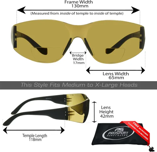 Miniatura 2 de proSPORT Lector bifocal clasificado de seguridad de las gafas de sol ANSI Z87 ligero sin montura deportivo al aire libre