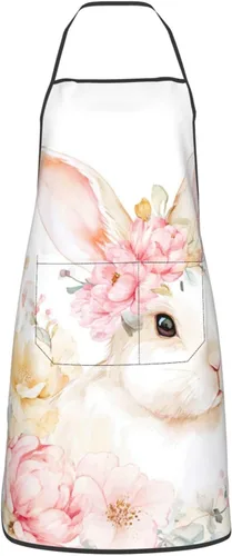 Miniatura 19 de Delantal impermeable floral arcoíris con bolsillos grandes para regalo de cocina