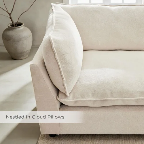 Miniatura 4 de Iroomy Oversized Modular Sectional Sofa, Chenille Cloud Couch, Deep Comfy Seat, 4-Seater Sofas, Couches, Living Room, Beige
