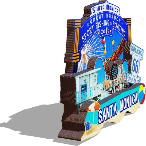 Miniatura 2 de Imán de madera de Santa Mónica de Estados Unidos 3D para nevera, recuerdos coleccionables, decoraciones artesanales hechas a mano