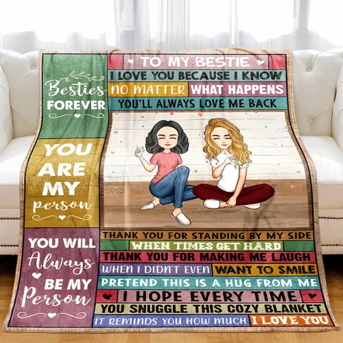 Miniatura 2 de Manta personalizada de regalo para amigos, regalos de cumpleaños para amigos, manta de franela para el día de San Valentín, graduación, regalo