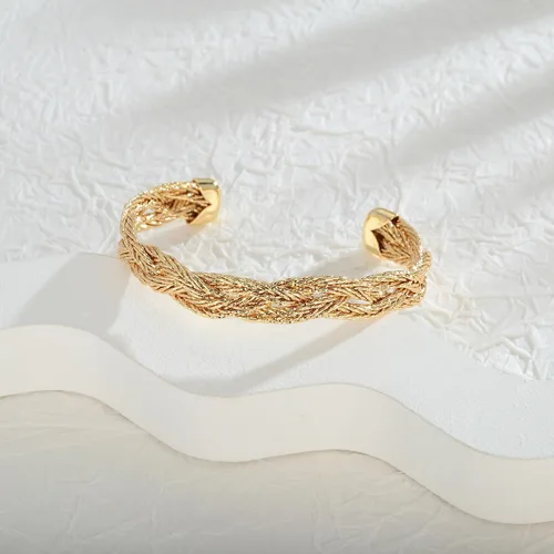 Miniatura 6 de INNERDIVA Pulsera de oro para mujer, ajustable, abierta, pulsera de cadena de eslabones cubanos para hombre