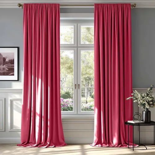 Miniatura 34 de MIULEE - Juego de 2 paneles de cortinas negro opacas y térmicas de terciopelo para la sala de estar y dormitorio, con bolsillo para cortinero, de 63