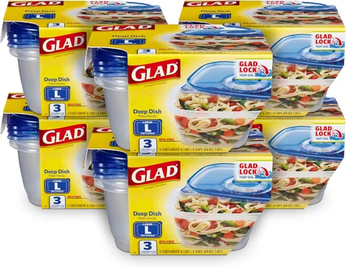 Miniatura 16 de Recipientes de almacenamiento de alimentos GladWare To Go, rectángulo mediano con capacidad para 24 onzas de alimentos, juego de 4