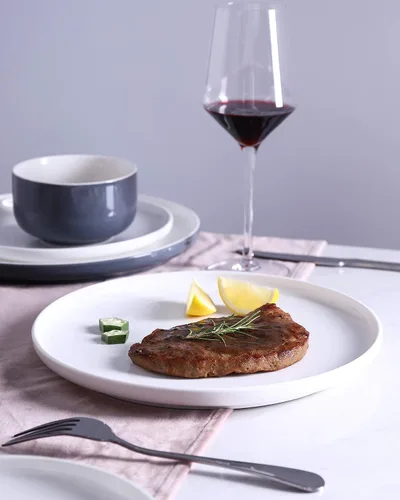 Miniatura 5 de Kanwone Plato de porcelana de 10 pulgadas, blanco, apto para microondas y lavavajillas