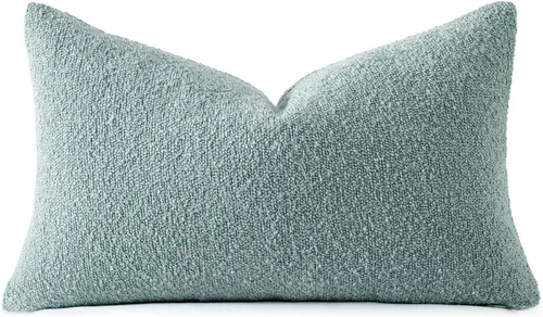 Miniatura 6 de MIULEE Funda de almohada texturizada con diseño de boucle, color azul aguamarina, funda de almohada lumbar sólida, decorativa de primavera, suave