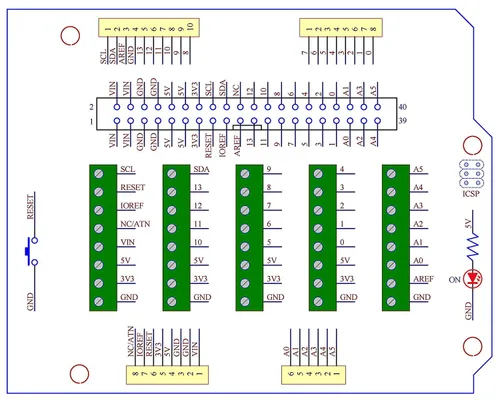 Miniatura 6 de Electronics-Salon Módulo Breakout de Bloque de Terminales de Tornillo Arduino, para Arduino UNO R3.