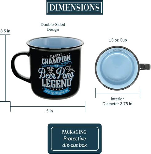 Miniatura 6 de Pavilion Gift Company - Taza de cerámica de 13 onzas, taza de café de doble cara, taza de café para pesca, golf, caza, juego, pickleball, cerveza