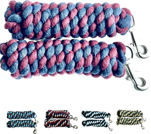 Miniatura 8 de Majestic Ally Paquete de 2 cuerdas de plomo de algodón sólido para caballos y ganado – 10 pies de largo y 5/8 pulgadas de grosor – Broche de perno