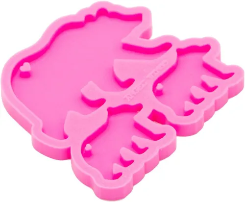 Miniatura 5 de Angel Wings Molde de familia de osos súper brillantes, moldes de silicona para madre y bebé, molde de llavero personalizado para llavero de arcilla