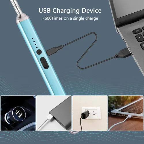 Miniatura 5 de MEIRUBY Encendedor eléctrico recargable USB, encendedor de arco, para velas, campamento, parrillada, deportes, herramienta para apasionados de lo