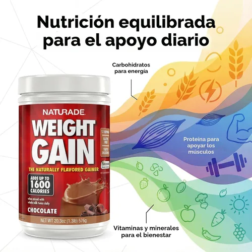 Miniatura 6 de Naturade - Mezcla de bebida totalmente natural para ganar peso - Sin gluten, sabor delicioso, 1600 calorías por porciones - Ganador de masa