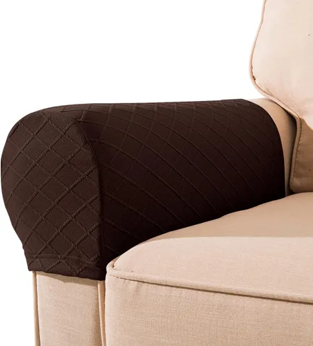 Miniatura 12 de Fundas para reposabrazos de sofá, paquete de 2 fundas elásticas para sillón, protector de reposabrazos de muebles para sofá, silla, sillón Gris