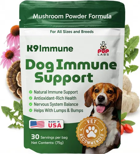 K9 Immune, Polvo de Hongos 100% Natural para Perros para Inmunidad, Digestión, Articulaciones y Energía, Rico en Antioxidantes y Fabricado en