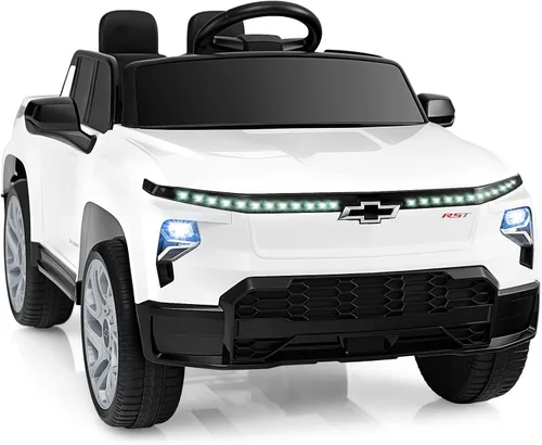 Miniatura 10 de Costzon Vehículo para montar en coche, camión Chevrolet con licencia de 12 V, vehículos eléctricos para niños con control remoto, almacenamiento