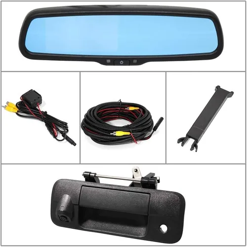Miniatura 7 de EWAY Para Toyota Tundra 2007-2014 4.3 "Monitor de espejo retrovisor con manija del portón trasero Kit de cámara de respaldo Estacionamiento