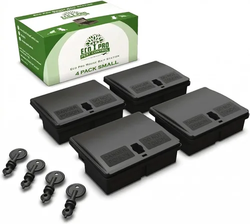 Miniatura 10 de Estación de cebo para ratones, paquete de 2 cajas de cebo con cerradura resistentes a manipulaciones para interiores y exteriores, caja grande