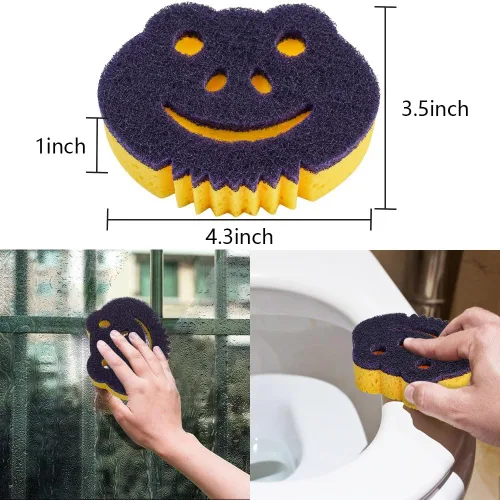 Miniatura 5 de Paquete de 12 Esponjas de Limpieza Premium Multifuncionales de Doble Cara con Diseño de Rana, Esponjas de Fregar, Esponja para Lavar Platos
