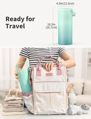 Miniatura 5 de Xaproo 22oz Stainless Steel Breast Milk Cooler Bottle, Large Capacity Portable Breastmilk Chiller with 2pcs Storage Bottle, 24 Hours Cooling Baby