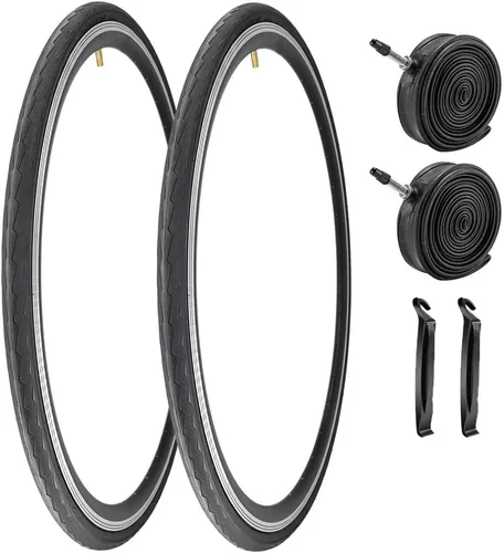 Miniatura 9 de Paquete de 2 neumáticos de bicicleta de 700 x 23C/25C/28C/35C/38C Plus tubos interiores de bicicleta, válvula Presta de 48mm o válvula Schrader