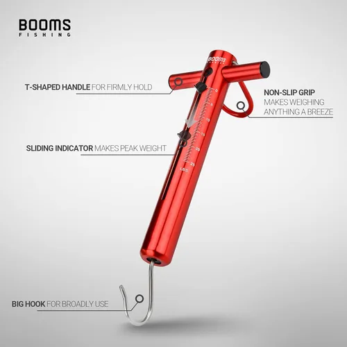 Miniatura 2 de Booms Fishing TS1 Tubo de aluminio Pesca Primavera y gancho Escala 25LB/24.3 lbs