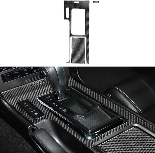 Miniatura 22 de NVCNX Fibra de Carbono Compatible con Ford Mustang GT Shelby 2010-2014 2011 2012 2013 Consola Central del Coche Transmisión Automática Caja