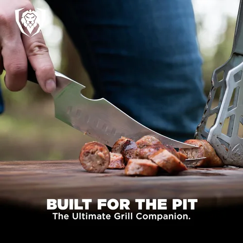 Miniatura 5 de Dalstrong Pitmaster - Cuchillo para barbacoa y carne, 8 pulgadas, serie Shogun ELITE, punta bifurcada y abridor de botellas, cuchillo de cocina