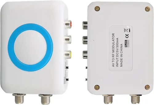 Miniatura 5 de ASHATA Modulador RF M65ANTSC, modulador de RF de audio de vídeo HD, adaptador coaxial, convertidor de demodulador VHF para consola de juegos Fire