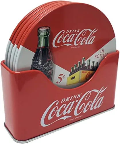 Miniatura 3 de Juego de 6 posavasos Corona con soporte de metal de pie, escena marina