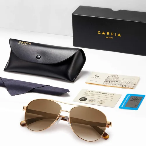 Miniatura 12 de CARFIA Gafas de sol polarizadas para mujer, protección UV, brazos de acetato, marco de metal, sombras para mujer, CA3216