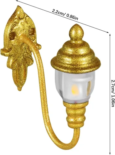 Miniatura 3 de DOITOOOL - 4 luces de pared para casa de muñecas, mini luces vintage para casa de muñecas, apliques de pared a escala 1:87, modelos para bricolaje