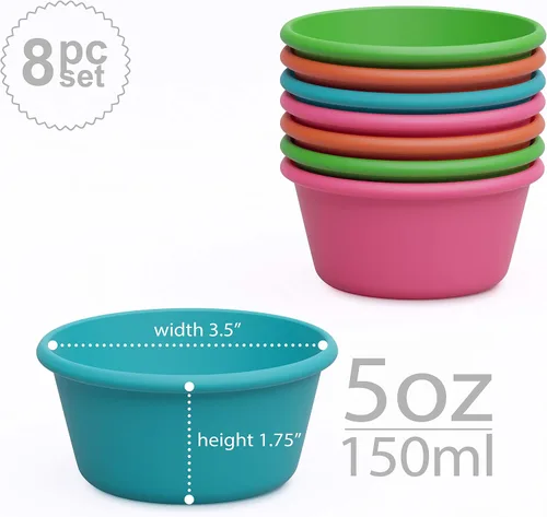 Miniatura 2 de Bakerpan Forros de silicona para magdalenas grandes para hornear, juego de 8 tazas grandes de 3.5 pulgadas para freidora de aire y forros