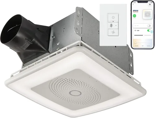 Miniatura 8 de Broan-NuTone® Roomside Series - Ventilador de escape de baño con altavoz Bluetooth con luz LED, 70 CFM 2 Sones, ENERGY STAR