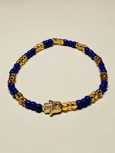 Miniatura 25 de 3 pcs Ilde Cowrie seashell Evil Eye Hamsa Hand Orisha Santeria Pulseras Bracelet Set