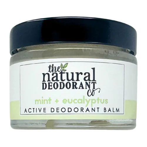 The Natural Deodorant Co, Bálsamo desodorante activo menta y eucalipto 1.94 oz, sin aluminio, sin plástico, extra fuerte