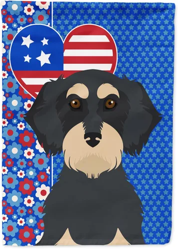 Miniatura 91 de Caroline's Treasures WDK5119GF - Bandera de jardín americana de Airedale Terrier de Estados Unidos, color negro y tostado, bandera decorativa