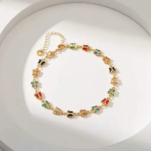 Miniatura 6 de Tobillera para mujer, chapada en oro de 18 quilates, tobillera con dije de oro, impermeable, para verano, playa, cadena de pie, joyería para regalos