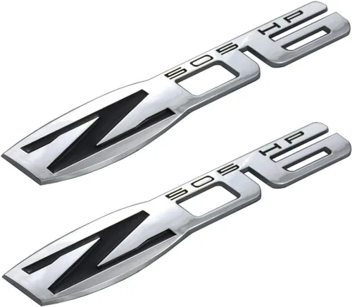 2 emblemas de guardabarros Z06 de repuesto para Chevrolet Corvette C5 (cromo/negro)