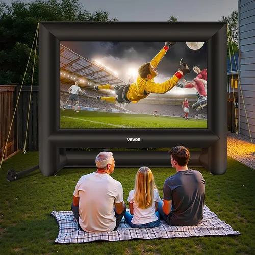 Miniatura 8 de VEVOR Pantalla de cine inflable de 14 pies, pantalla de proyector inflable con bolsa de almacenamiento portátil, proyección de película fácil