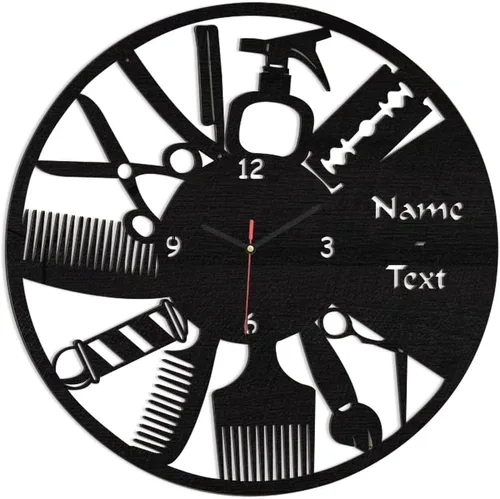 Miniatura 7 de AIFLM Reloj de pared personalizado para peluquería con texto personalizado, reloj de pared para peluquería, peluquería, reloj de pared, regalo único