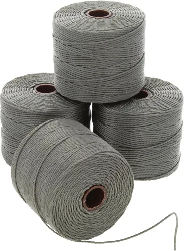 Miniatura 106 de The Beadsmith S-Lon Cordón para Cuentas – Cordón de Nylon Torcido de 0.5 mm para Ensartar, Paquete de 4, Mezcla de Neutrales Fríos, TEX210, 77